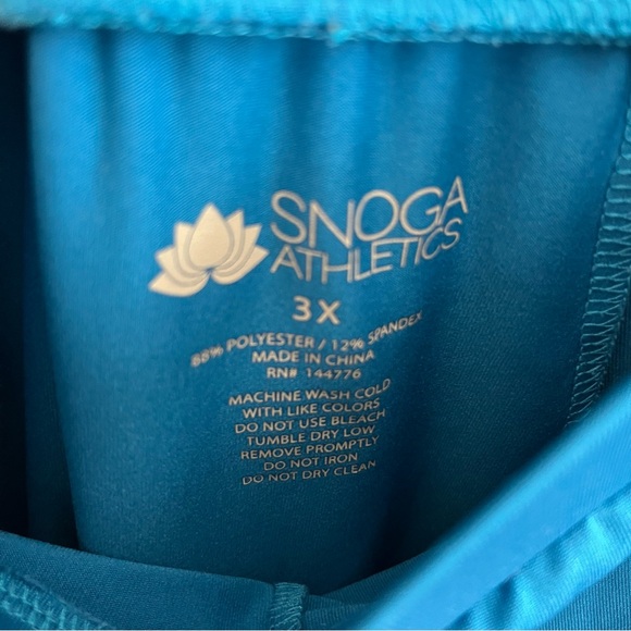 Snoga Ankle Fit Athletic Skirt with Leggings Electric Blue Plus Size Women's 3X - Picture 4 of 4